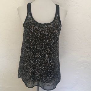 Sequin tank. Silver, copper and black. Size small.